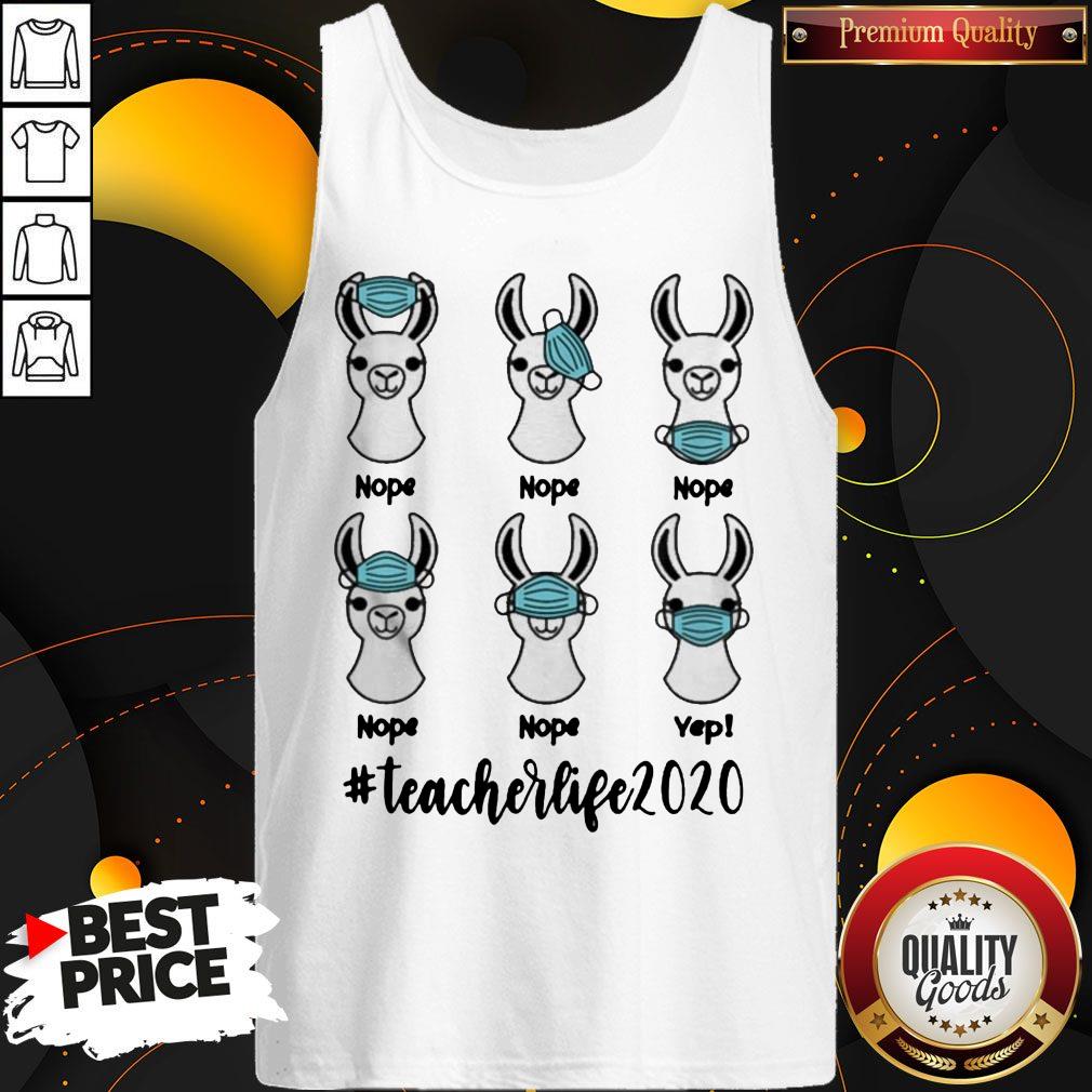 Llama Right Way To Wear Mask #Teacherlife 2020 Shirt - Image 3