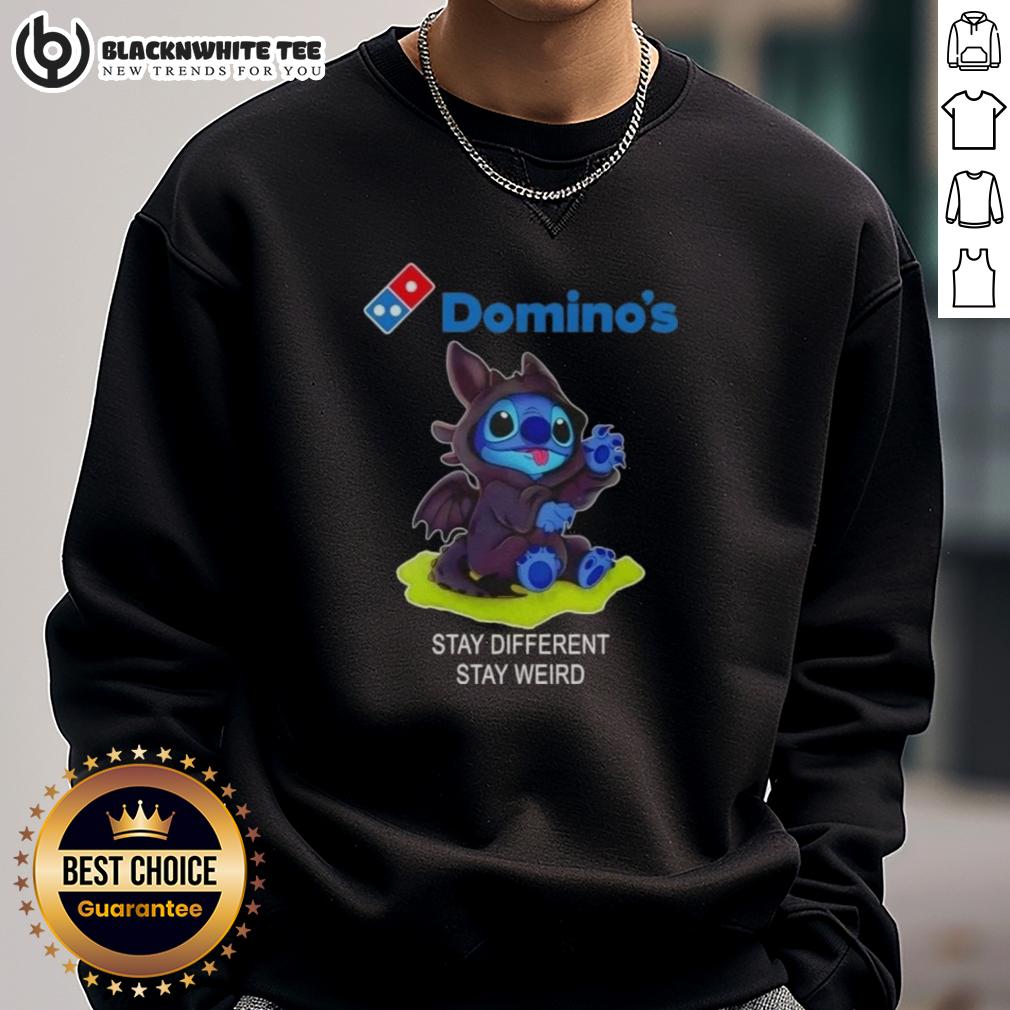 Hot Stitch Cosplay Toothless X Domino’s Stay Different Stay Weird T-Shirt - Image 4