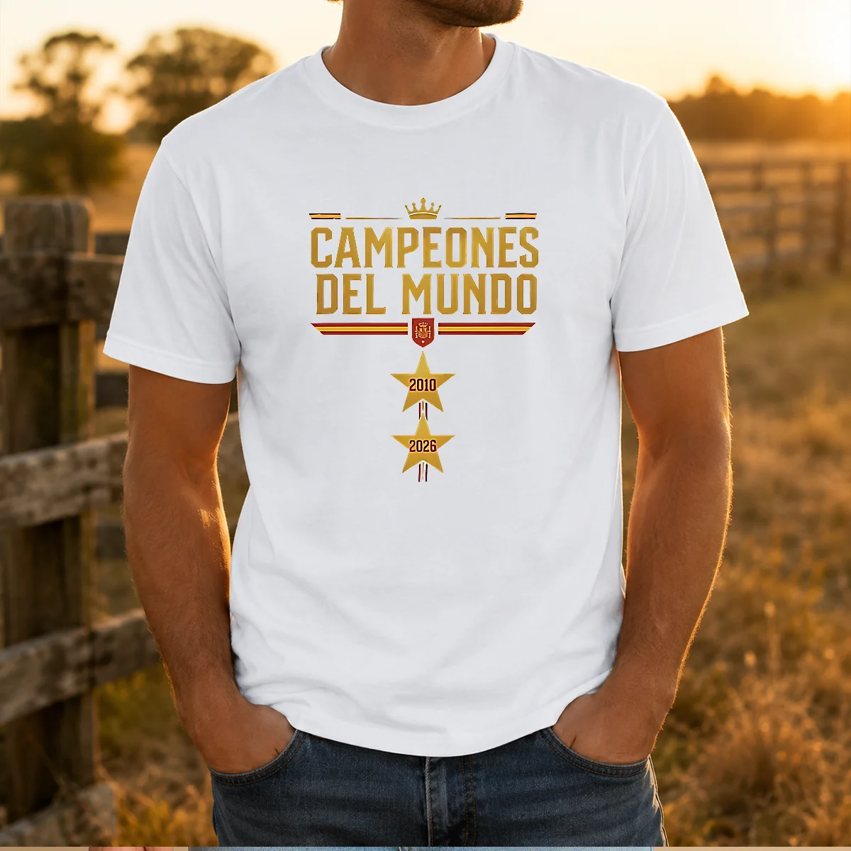 Funny Spain World Champions 2026 2 Stars Shirt