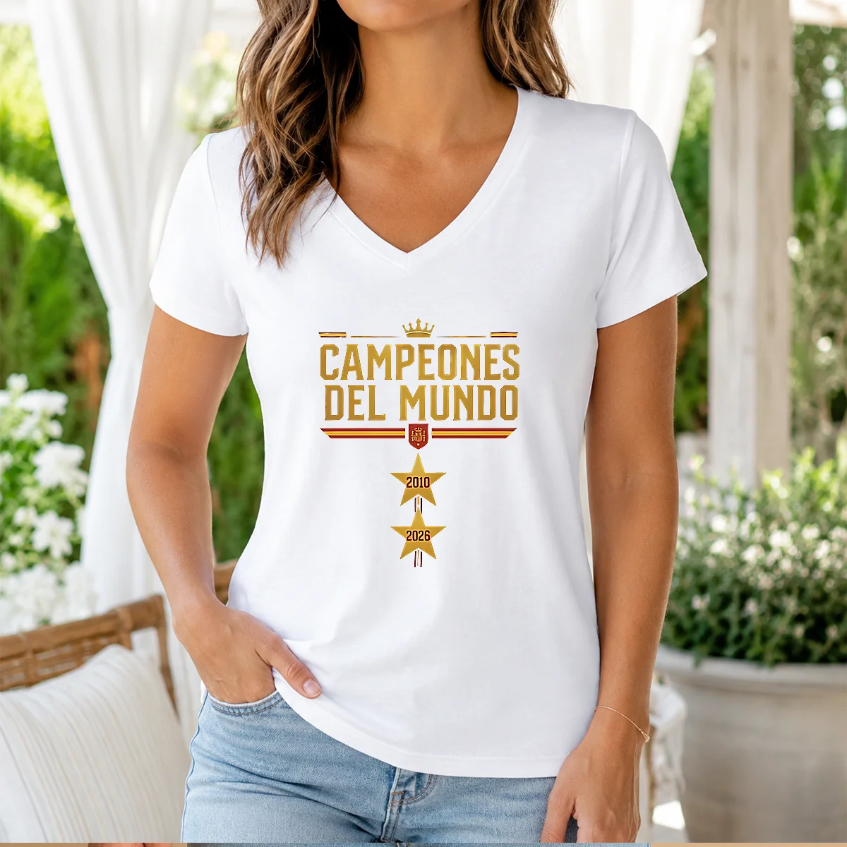 Funny Spain World Champions 2026 2 Stars Shirt - Image 2