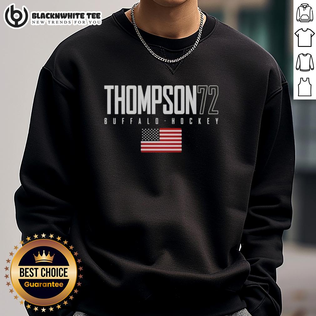 Good Tage Thompson 72 Buffalo Sabres USA Flag Elite T-Shirt - Image 5