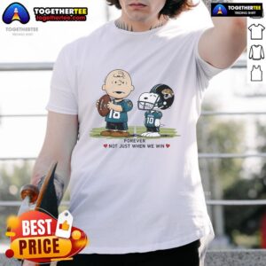 Original Jacksonville Jaguars Charlie Brown Snoopy Jaguars Forever Not Just When We Win T-Shirt