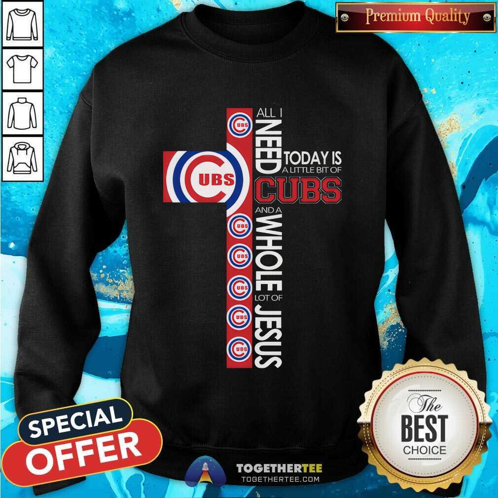 Pretty A Little Bit Of Chicago Cubs And A Whole Lot Of Jesus T-Shirt - Image 5