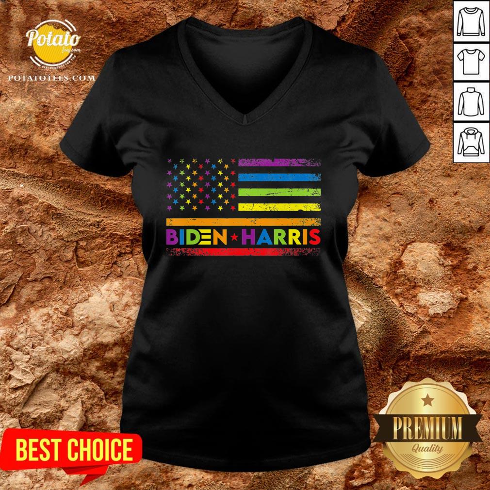 Premium LGBT Joe Biden Kamala Harris 2020 Rainbow Gay Pride Shirt - Image 2