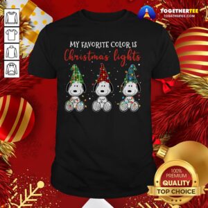 Official Plaid Snoopys My Favorite Color Is Christmas Lights Shirt