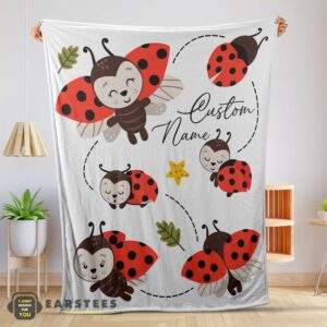 Good Cute Ladybug Cartoon Blanket Fleece Customized Blanket