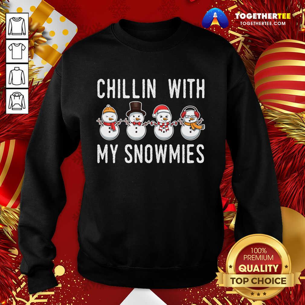 Funny Chillin With My Snowmies T-Shirt - Image 4