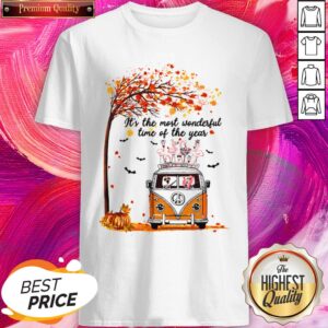 Pro Hippie Car Flamingoes Its The Most Wonderful Time Of The Year Halloween Autumn Shirt