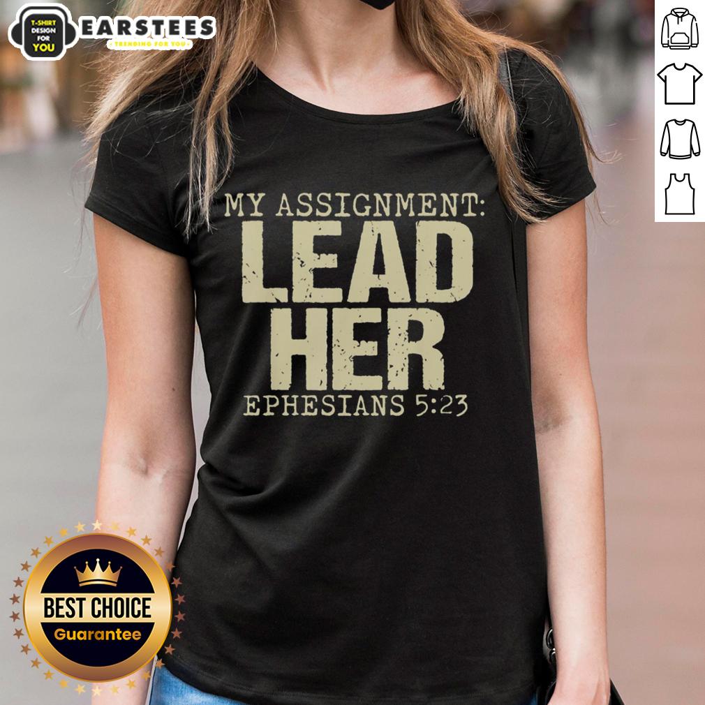 Awesome My Assignment Lead Her Ephesians 5 23 Christian Faith Retro T-Shirt - Image 3