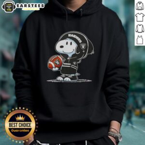 Alternative view of Cute Peanuts Snoopy Wearing Hoodie Las Vegas Raiders And Smilling At Fans T-Shirt