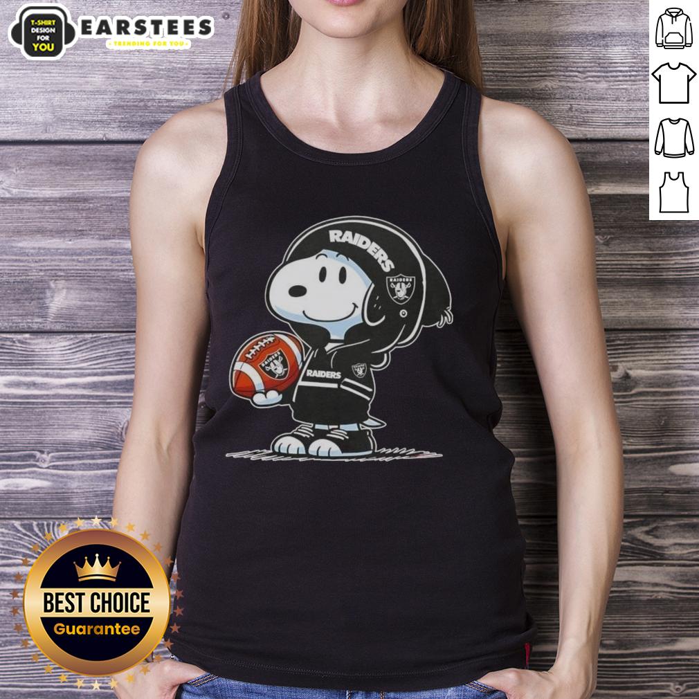 Cute Peanuts Snoopy Wearing Hoodie Las Vegas Raiders And Smilling At Fans T-Shirt - Image 4