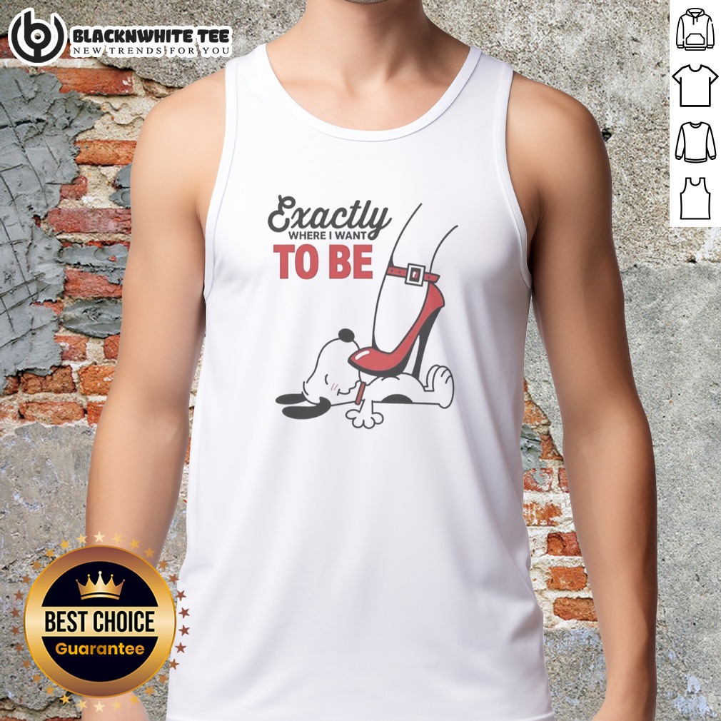 Pretty Cartoon Dog Red Heel Shoe Exactly To Be Where I Want To Be Shirt - Image 5