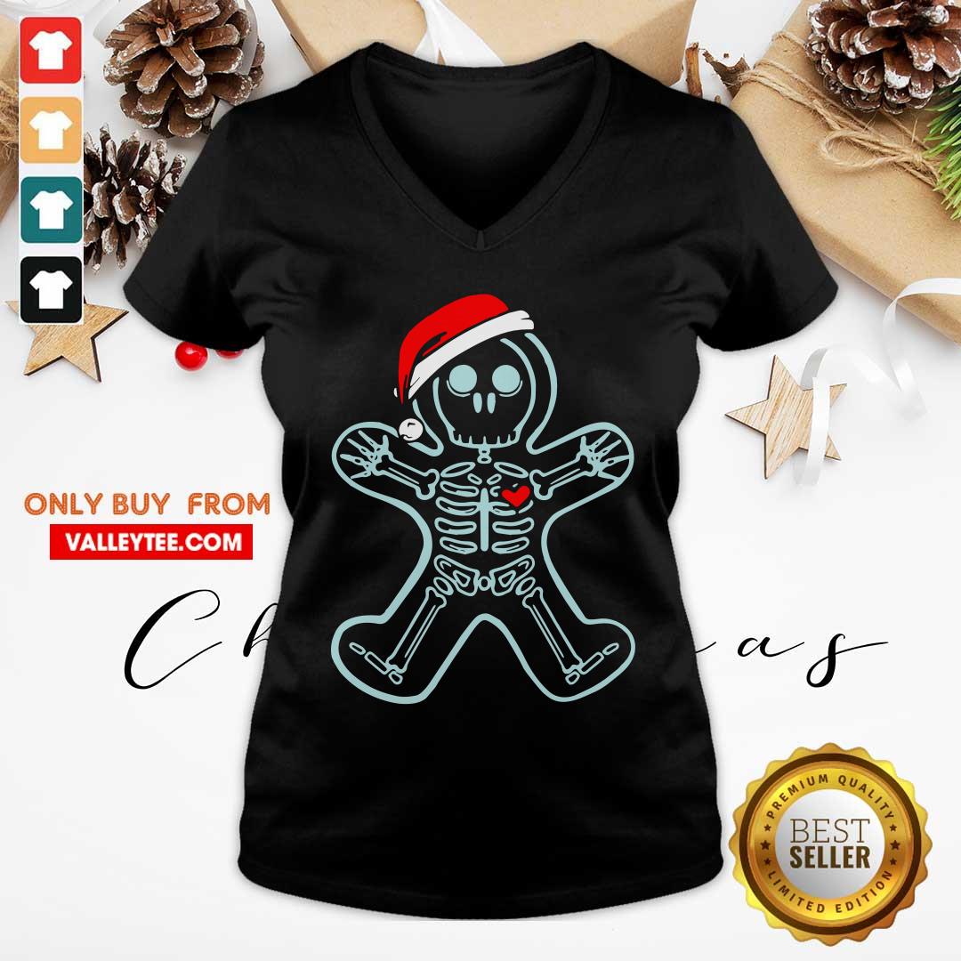 Awesome Xray Gingerbread Man Skeleton Christmas Shirt - Image 4