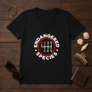 Alternative view of Premium Endangered Species Funny Geek Shirt