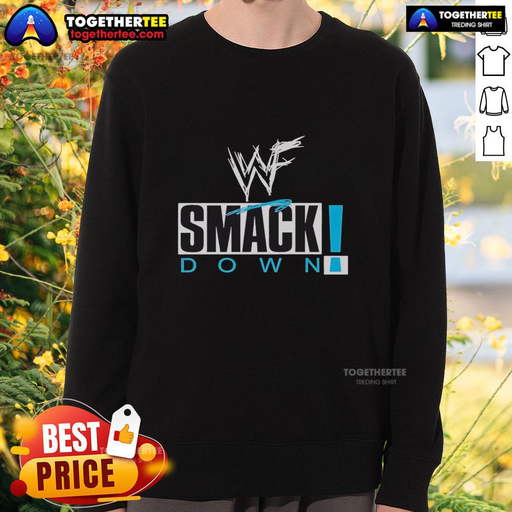Pretty WWF Smackdown Professional Wrestling Logo T-Shirt - Image 5