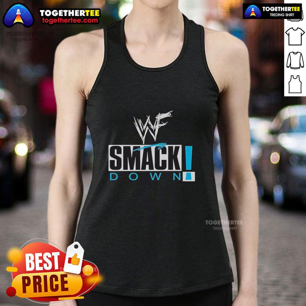 Pretty WWF Smackdown Professional Wrestling Logo T-Shirt - Image 4