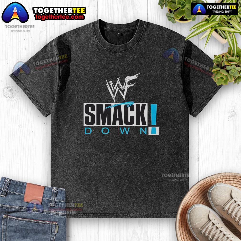 Pretty WWF Smackdown Professional Wrestling Logo T-Shirt - Image 6