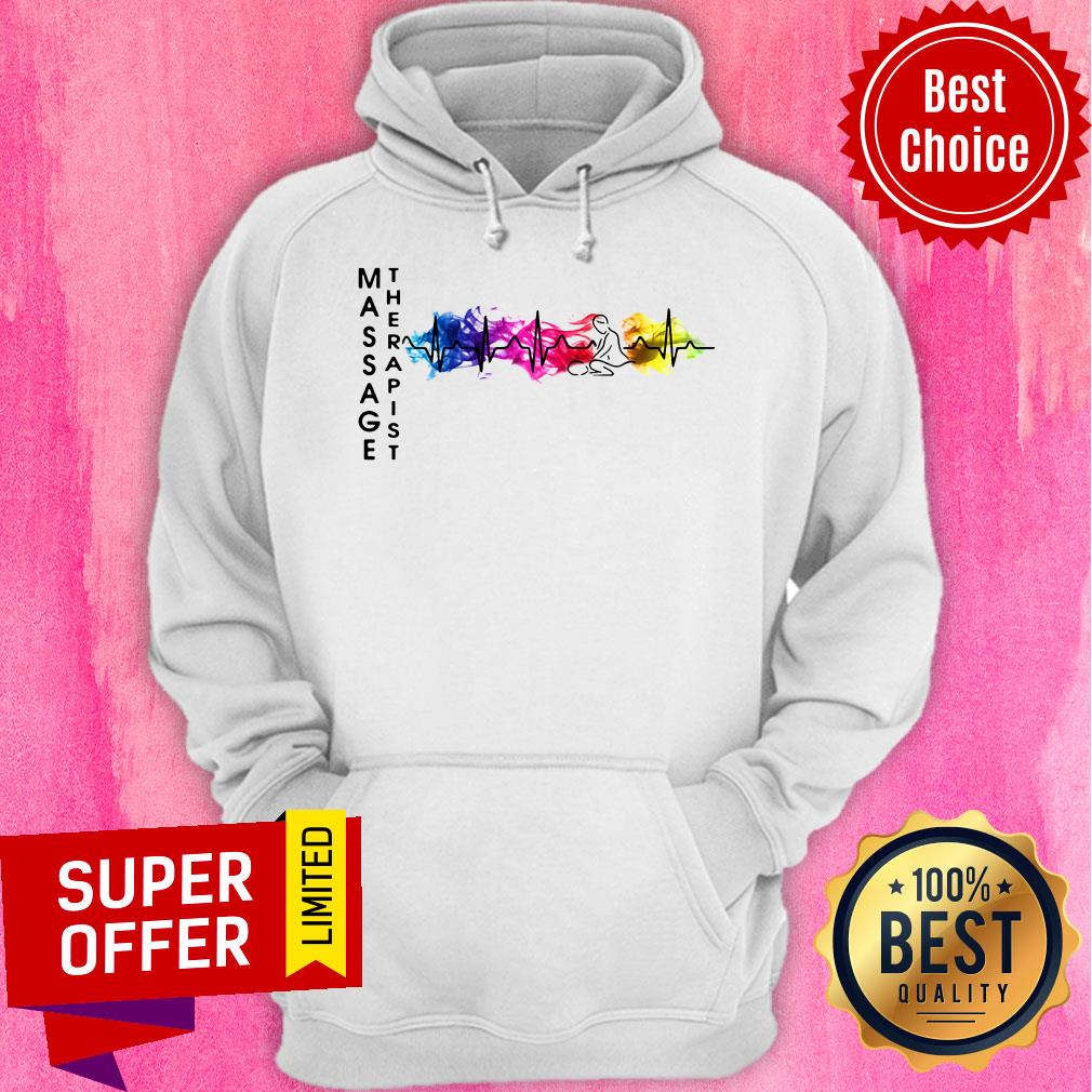 Awesome Massage Therapist Colorful Heartbeat Shirt - Image 3