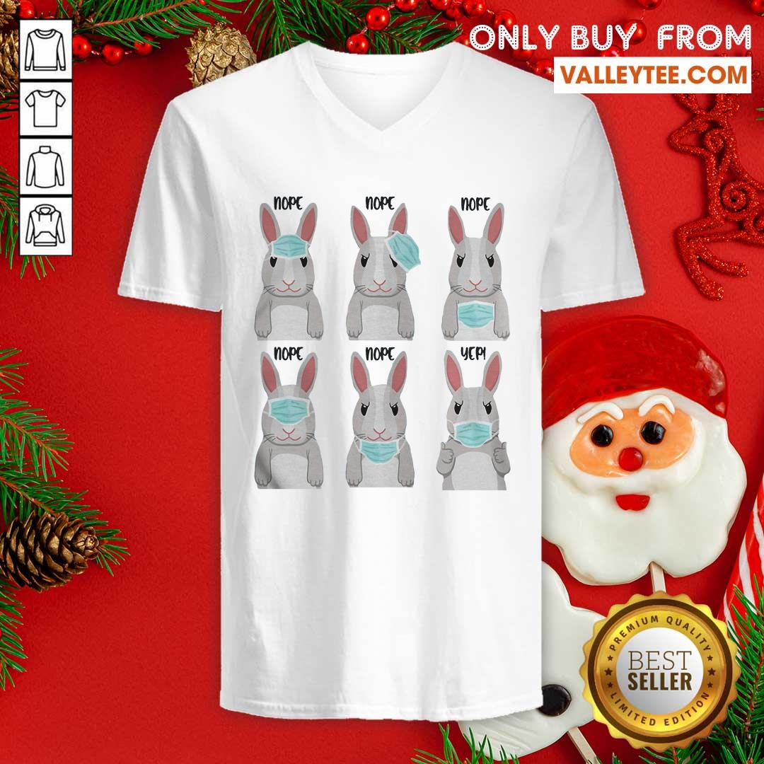 Lovely Rabbits Face Mask Nope Nope Yep Shirt - Image 4