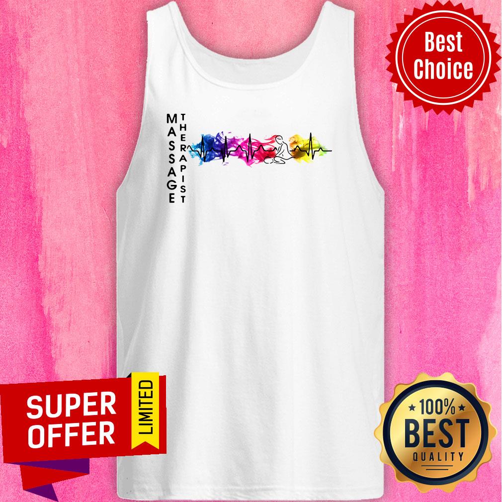 Awesome Massage Therapist Colorful Heartbeat Shirt - Image 5