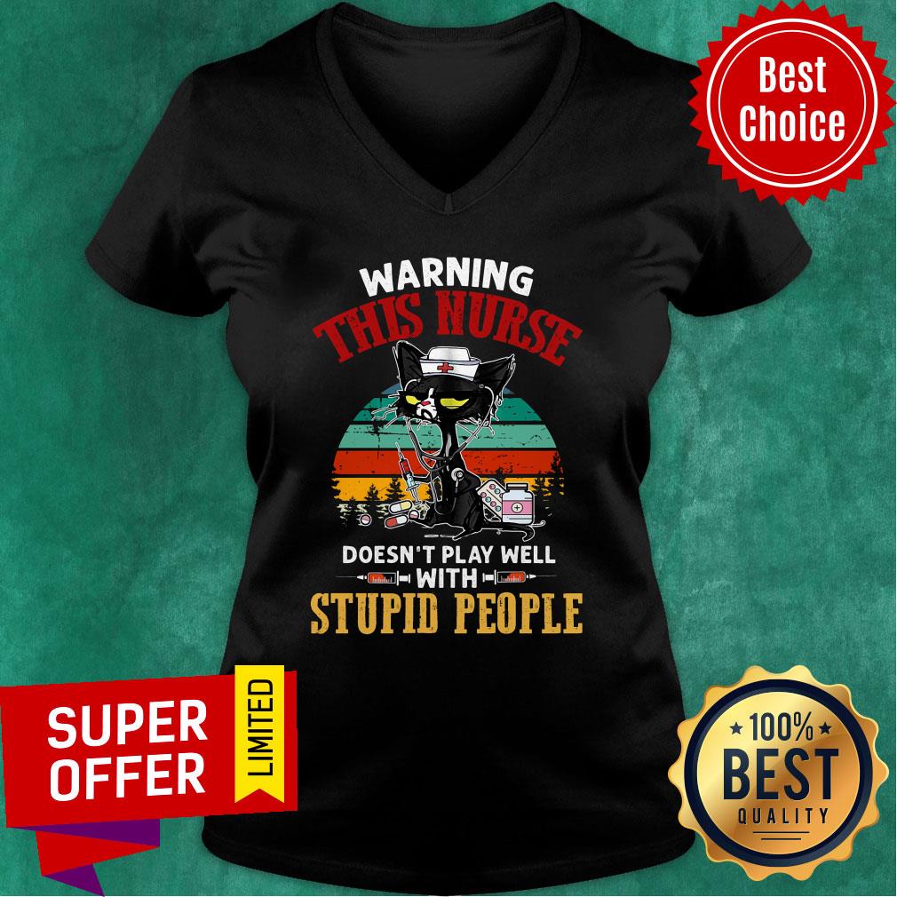 Warning This Nurse Doesn'T Play Stupid People Shirt - Image 3