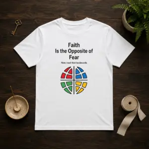 Funny Faith Is The Opposite Of Fear Motivational Quote Apparel Shirt