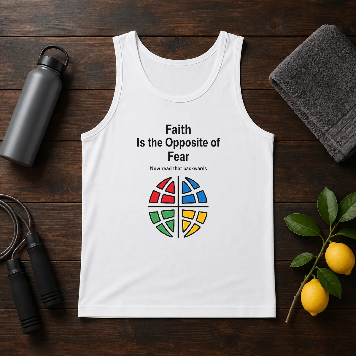 Funny Faith Is The Opposite Of Fear Motivational Quote Apparel Shirt - Image 3
