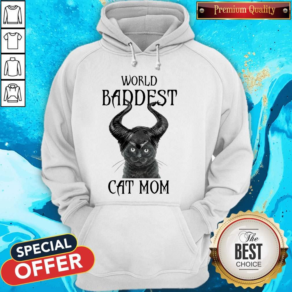 Maleficent Cat World Baddest Cat Mom Shirt - Image 2