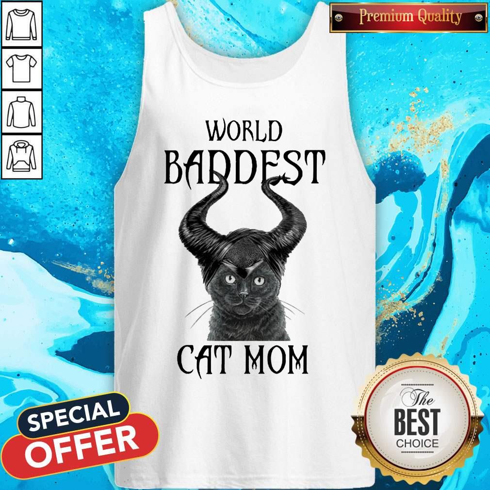 Maleficent Cat World Baddest Cat Mom Shirt - Image 4