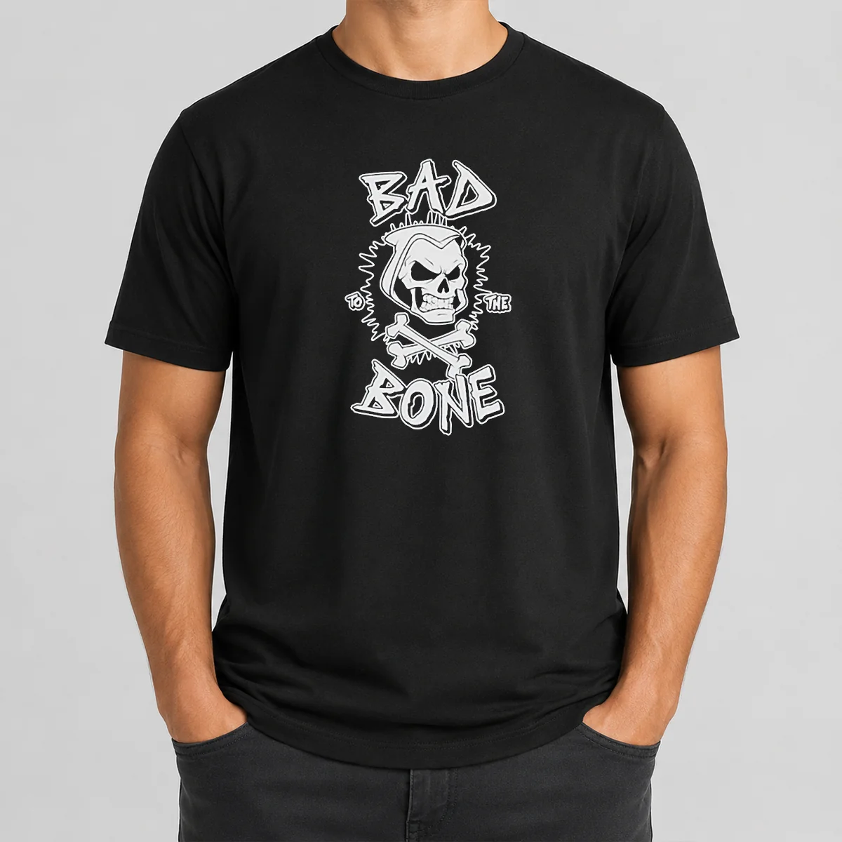 Premium Bad To The Bone Skull Skeleton Shirt