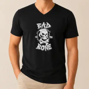 Alternative view of Premium Bad To The Bone Skull Skeleton Shirt