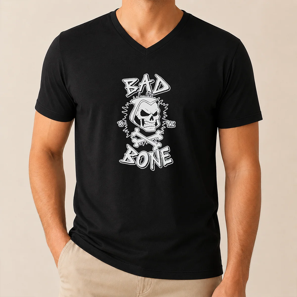Premium Bad To The Bone Skull Skeleton Shirt - Image 2