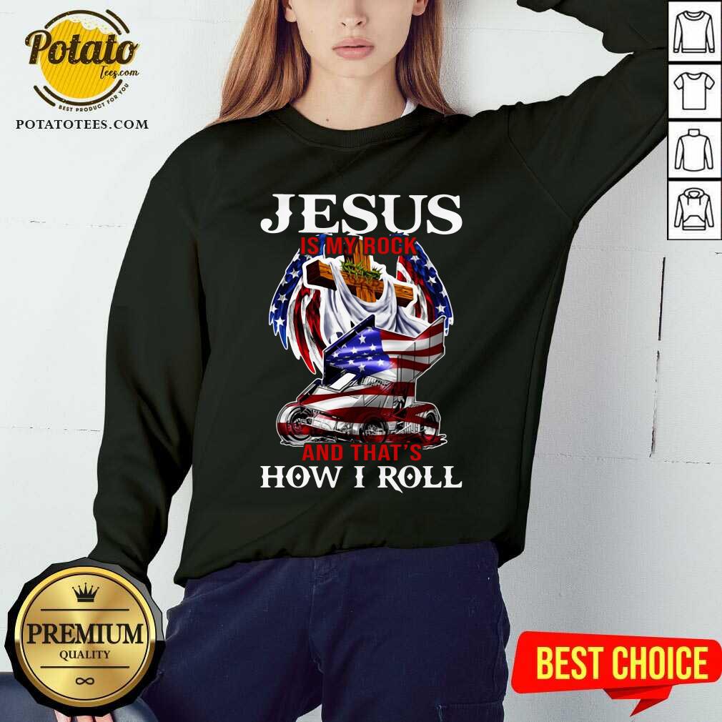 Jesus Is My Rock And That'S How I Roll Shirt - Image 5
