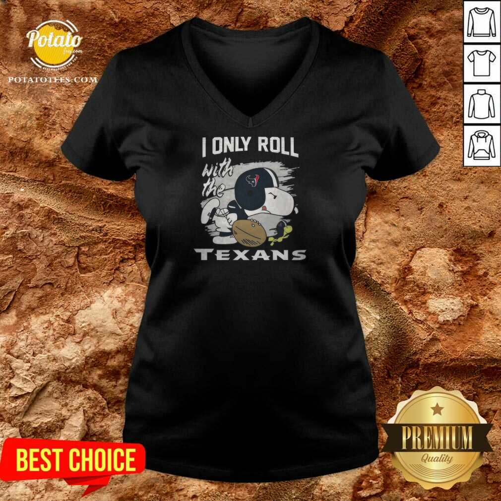 Houston Texans Snoopy I Only Roll With The Texans T-Shirt - Image 3