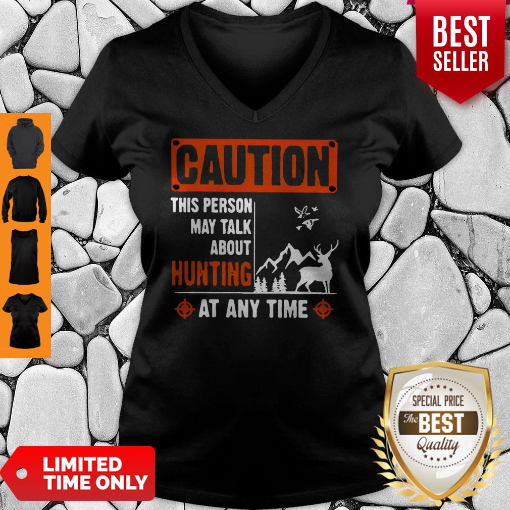 Top Caution This Person May Talk About Hunting Shirt - Image 5