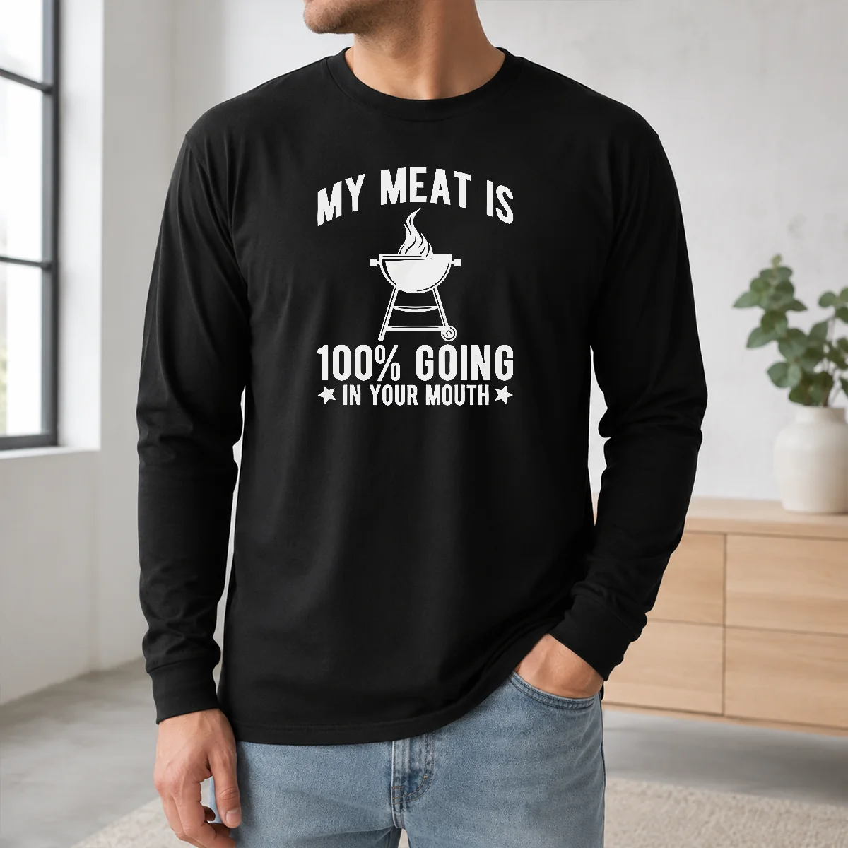 Premium My Meat Is 100 Percent Going In Your Mouth BBQ Grill Shirt - Image 5