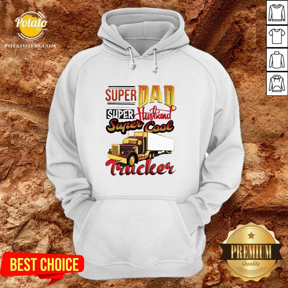 Official Super Dad Super Husband Super Cool Trucker Shirt - Image 5