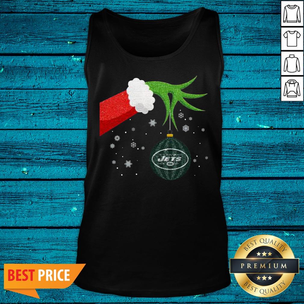 Hot The Grinch Christmas Ornament New York Jets Sweat Shirt - Image 5