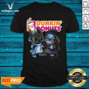 Good Baby Toothless And Stitch Love Dunkin’ Donuts Shirt