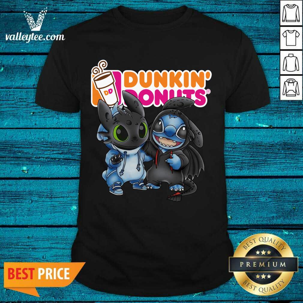 Good Baby Toothless And Stitch Love Dunkin’ Donuts Shirt
