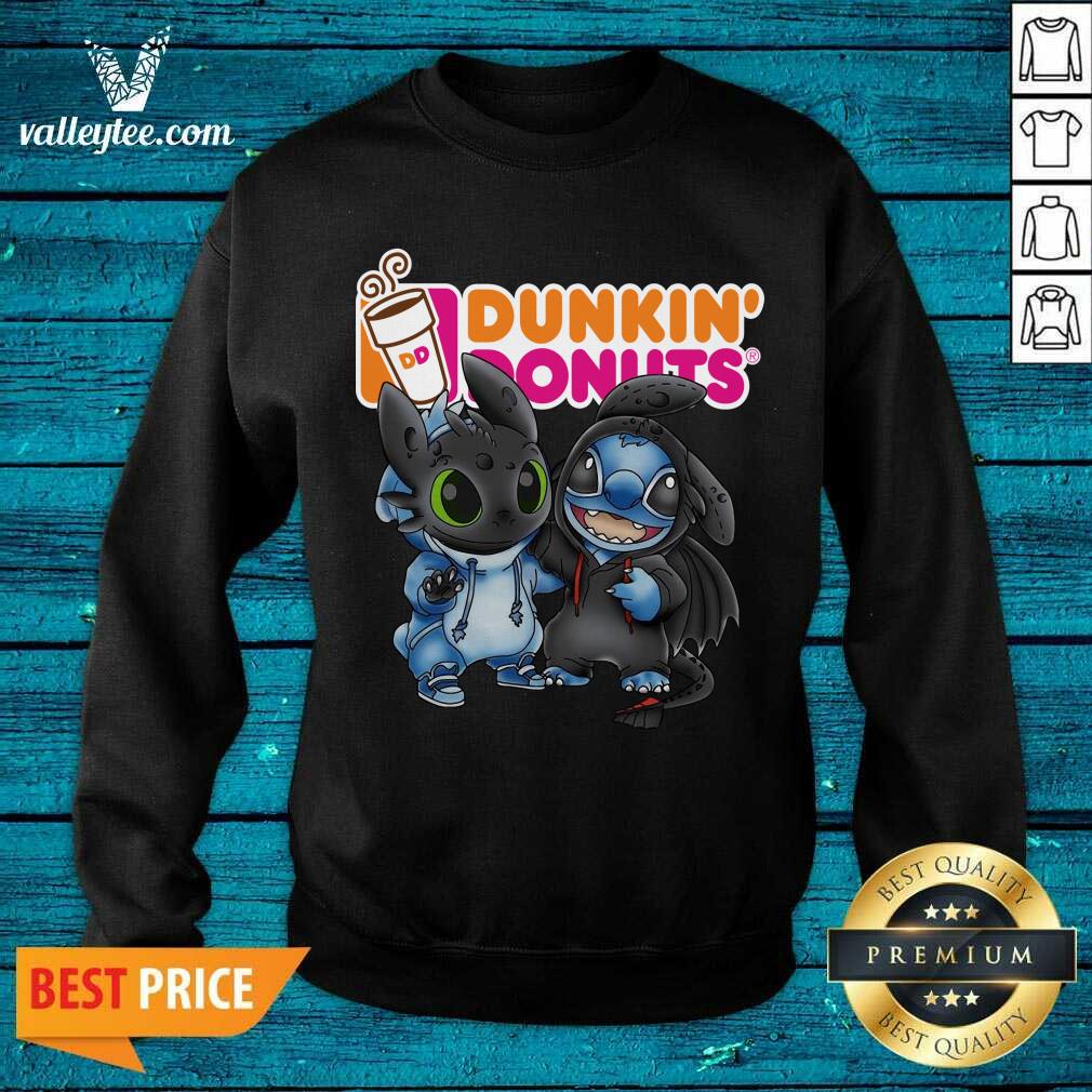 Good Baby Toothless And Stitch Love Dunkin’ Donuts Shirt - Image 3