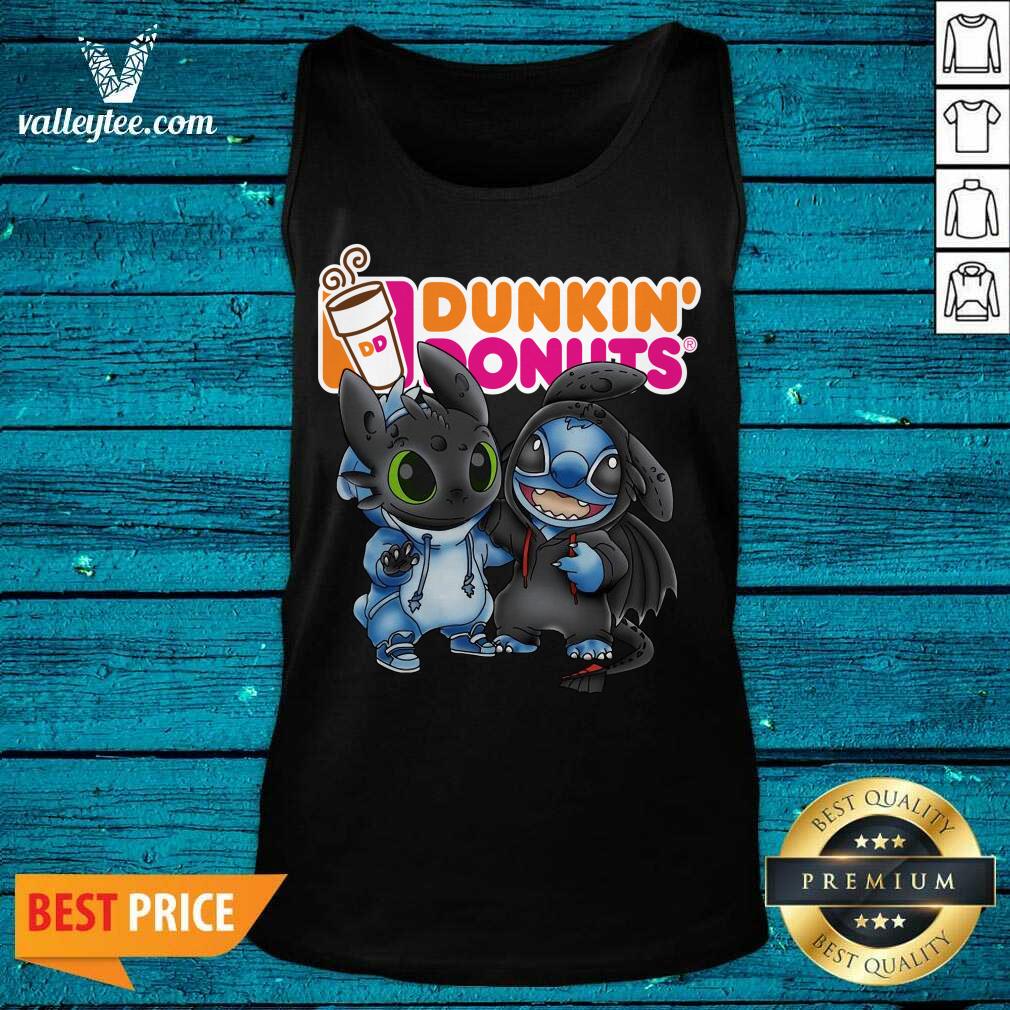 Good Baby Toothless And Stitch Love Dunkin’ Donuts Shirt - Image 2