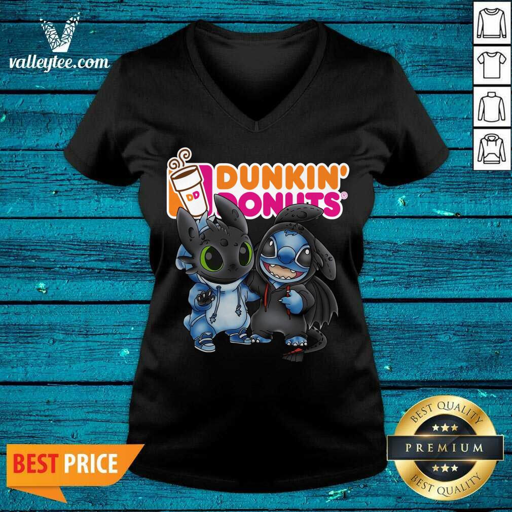 Good Baby Toothless And Stitch Love Dunkin’ Donuts Shirt - Image 5