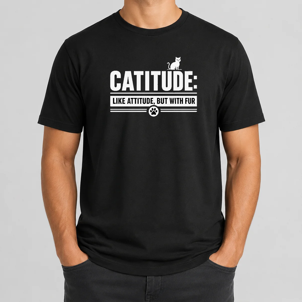 Premium Catitude Like Attitude But With Furr Shirt