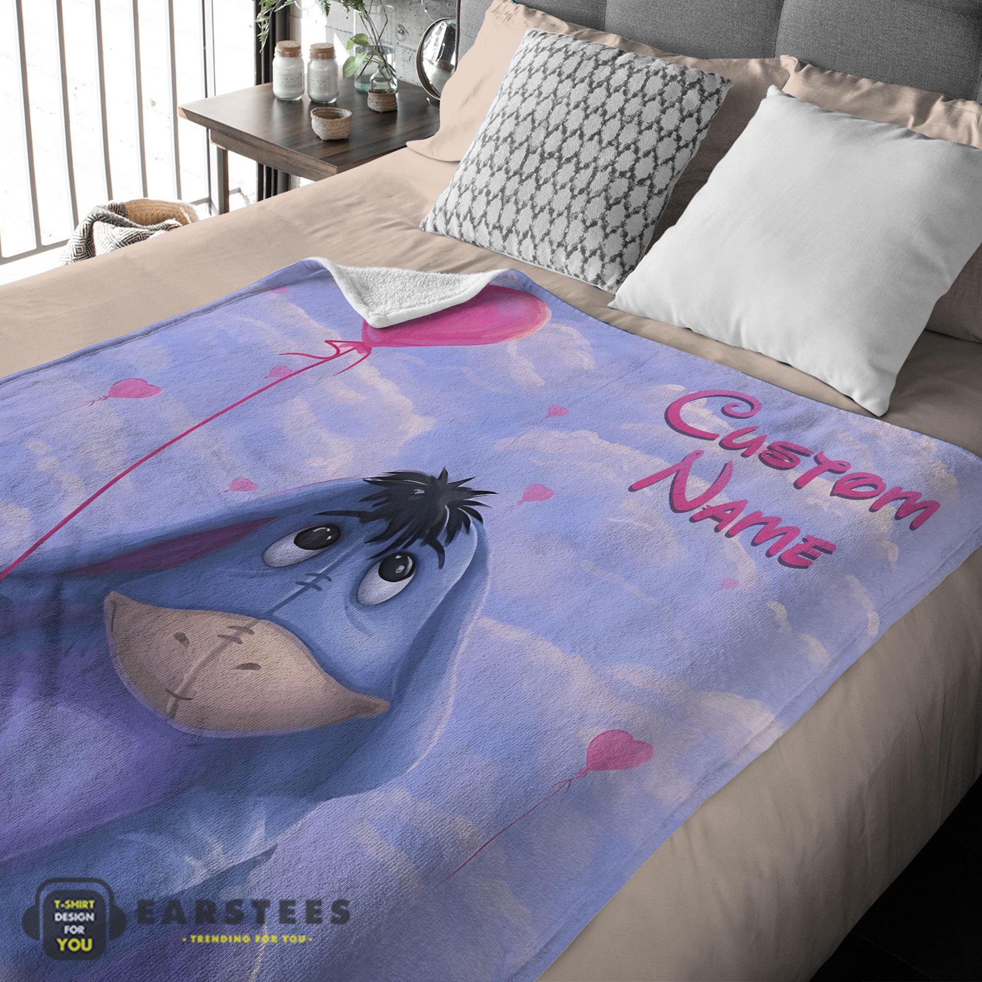 Good Disney Cartoon Winnie-the-Pooh Eeyore Cute Blanket Fleece Customized Blanket - Image 2