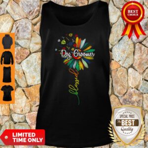 Alternative view of Funny Sunflower Blessed Dog Groomer Shirt