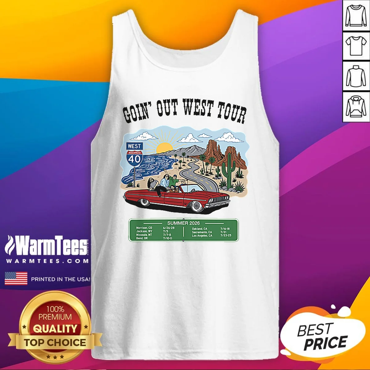 Original Panic Goin Out West Tour Summer 2026 Shirt - Image 5