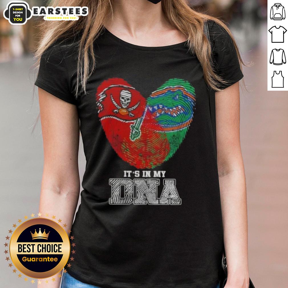 Awesome Fingerprints Tampa Bay Buccaneers X Florida Gators It's In My Dna T-Shirt - Image 3