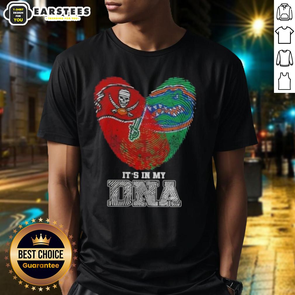 Awesome Fingerprints Tampa Bay Buccaneers X Florida Gators It's In My Dna T-Shirt
