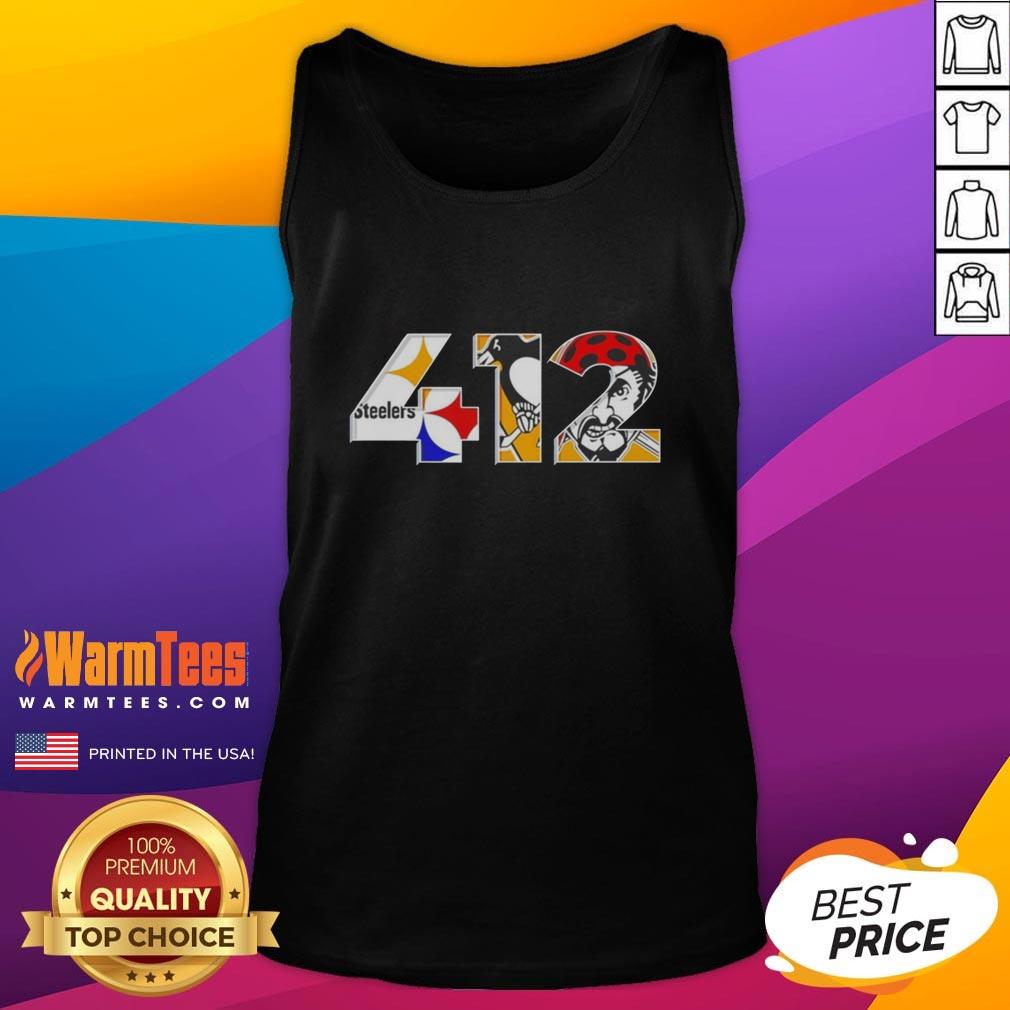 Good Pittsburgh Area Code 412 Sports Teams T-Shirt - Image 4